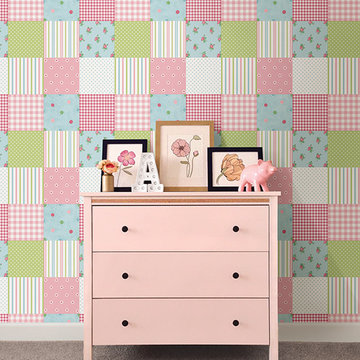 Pink Patchwork Wallpaper