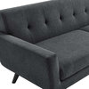 Engage Herringbone Fabric Sofa, Charcoal