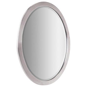 Head West Chrome Frame Oval Bathroom Vanity Mirror Interior Accent Decor 23"x29"