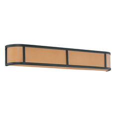 Aged Bronze 4-Light Wall Sconce With Parchment Glass