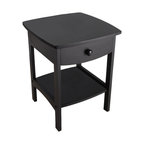 Claire Curved Accent Table, Nightstand, Black