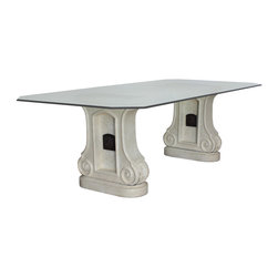Wall Fountain Dining Table (2 Pedestals) - Dining Tables
