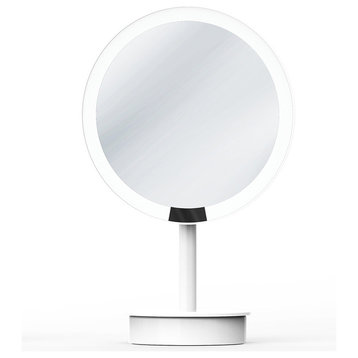WS 90SR WM Magnifying Makeup Mirror in Matte White w/ LED Light