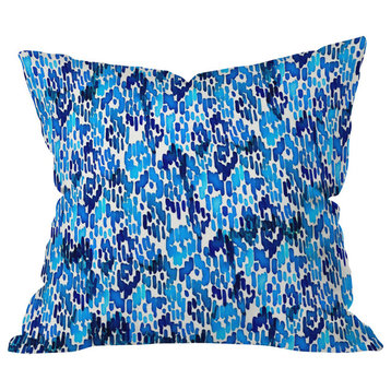 Cayenablanca Blue Ikat Outdoor Throw Pillow