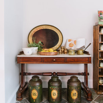 Marble Top Table and Accessories