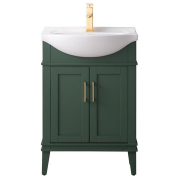 Ivy 24" Single Sink Bathroom Vanity Set, Green