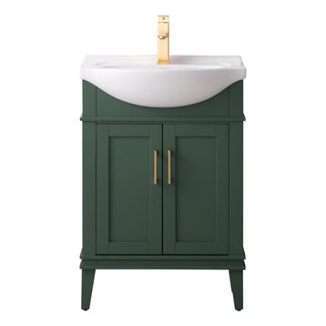 Ivy 24" Single Sink Bathroom Vanity Set, Green