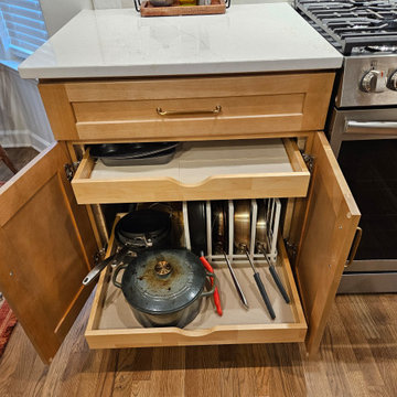 Transitional Kitchen Remodel With New Sandstone Colored Cabinets