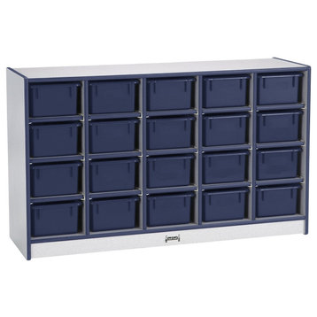 Rainbow Accents 20 Cubbie-Tray Mobile Storage - without Trays - Navy