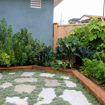 Flagstone Patio with Custom Garden Beds