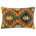Bareens Designer Rugs - Turkish Rustic McManus Hand Woven Kilim Pillow - Embellish your home with this timeless casual chic handmade Southwestern Kilim throw pillow covers made with wool and cotton. Constructed on a loom by Nomad Turkman people with hand spun wool and Natural Vegetable dyes these beautiful Kilim pillow covers are known for their beautiful repetitive geometrical, naturalistic floral and traditional patterns yet still giving it a moden look. Masterfully artisan-crafted on traditional Kilim looms with a contemporary fashion palette producing bold intricate sharp patterns making them a standout piece in any decor.