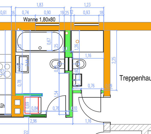 Aufteilung/Anordnung Badezimmer
