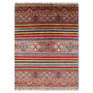 Khorjin Super Kazak Handmade Wool Rug 4' 11" X 5' 6" - Q2166