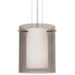 Besa Lighting - Besa Lighting 1KG-S00607-SN Pahu 8 - One Light Cable Pendant with Flat Canopy - Pahu is a distinctive double-glass pendant, with aPahu 8 One Light Cab Satin Nickel Transpa *UL Approved: YES Energy Star Qualified: n/a ADA Certified: n/a  *Number of Lights: Lamp: 1-*Wattage:100w A19 Medium base bulb(s) *Bulb Included:No *Bulb Type:A19 Medium base *Finish Type:Satin Nickel