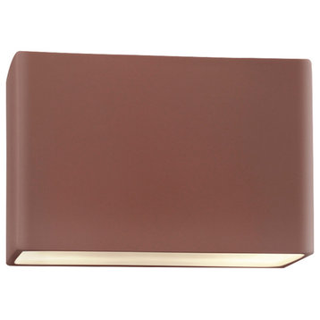 Ambiance Really Big Wide Rectangle Wall Sconce, Open, 16", Canyon Clay, E26