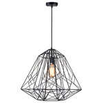 CWI LIGHTING - CWI LIGHTING 9625P20-1-101 1 Light Down Pendant with Black finish - CWI LIGHTING 9625P20-1-101 1 Light Down Pendant with Black finishThis breathtaking 1 Light Down Pendant with Black finish is a beautiful piece from our Bagheera Collection. With its sophisticated beauty and stunning details, it is sure to add the perfect touch to your décor.Collection: BagheeraCollection: BlackMaterial: Metal (Stainless Steel)Hanging Method / Wire Length: Comes with 6" of wireDimension(in): 18(H) x 20(Dia)Max Height(in): 18Bulb: (1)60W E26 Medium Base(Not Included)CRI: 80Voltage: 120Certification: ETLInstallation Location: DRYOne year warranty against manufacturers defect.