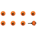 Lifestyle Brands - Knob-It 8-Pack, Orange - These unique vintage knobs and interesting ceramic door knobs are a great addition to your home decor. Update the look of your furniture without breaking the bank! Decorative knobs are perfect for chests of drawers, wardrobe doors, kitchen cupboards, cabinets, etc. Works wonderfully as a door pull or furniture handles.