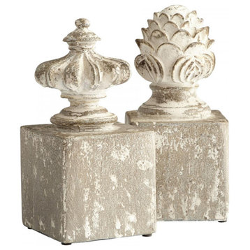 Victoria Bookends, Antique White, Cement, 11"H (08691 M9HYC)