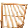Modern Bohemian Accent Chair, Openwork Natural Rattan Frame With Cushioned Seat