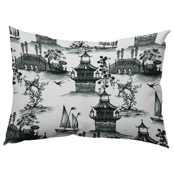 China Old Polyester Indoor Pillow, Black, 14"x20"