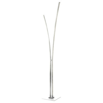 34W Floor Lamp, Silver with White Acrylic Diffuser