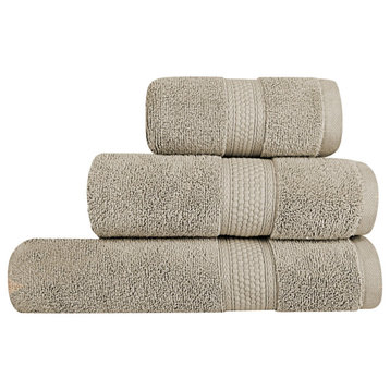 A1HC Bath Towel Set, 100% Ring Spun Cotton, Ultra Soft, Plaza Taupe, 3 Piece Towel Set