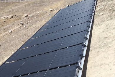 Solar panels on ground rack