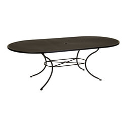 Standard Mesh Dining Table with 2" Umbrella Hole - 84"Wx44"Dx28"H - Outdoor Dining Tables