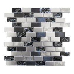 Eden Mosaic Tile Stainless Steel And Crackled Glass Mosaic Mix EMT_W1219-MIX-SM - Mosaic Tile
