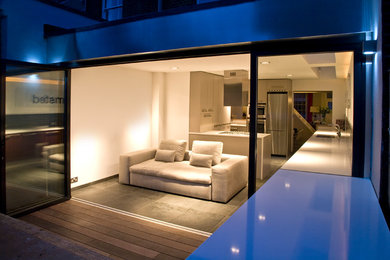 This is an example of a mid-sized contemporary exterior in London.