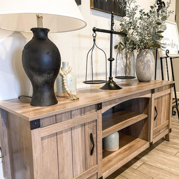 Houzz TV Stand Ideas | Modern Farmhouse 75" TV Stands With 2 Cabinet