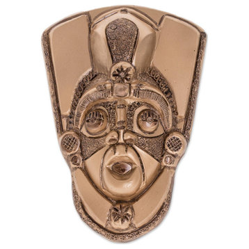 NOVICA Ta�nos In Gold And Resin Mask