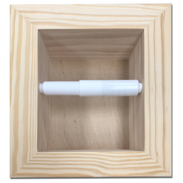 Tampa Recessed Solid Wood Toilet Paper Holder 7 x 8.5, Unfinished