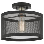 Livex Lighting - Livex Lighting 46216-04 Industro - One Light Semi-Flush Mount - Canopy Included: Yes  Shade IncIndustro One Light S Black/Brushed NickelUL: Suitable for damp locations Energy Star Qualified: n/a ADA Certified: n/a  *Number of Lights: Lamp: 1-*Wattage:60w Medium Base bulb(s) *Bulb Included:No *Bulb Type:Medium Base *Finish Type:Black/Brushed Nickel