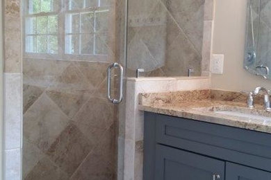 Inspiration for a large eclectic master bathroom remodel in DC Metro