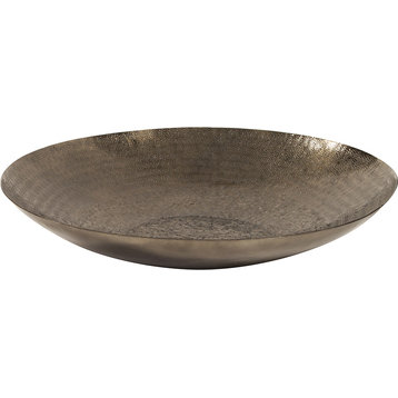 Howard Elliott Deep Bronze Decorative Bowl with Chisel Texture - Large