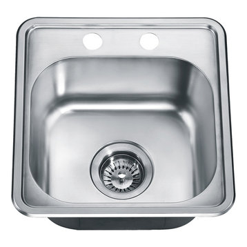 Dawn Top Mount Single Bowl Bar Sink With 2 Holes