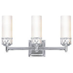 Livex Lighting - Livex Lighting 4723-05 Westfield - Three Light Bath Bar - Shade Included: YesWestfield Three Ligh Chrome Hand Blown Sa *UL Approved: YES Energy Star Qualified: n/a ADA Certified: YES  *Number of Lights: Lamp: 3-*Wattage:60w Candelabra Base bulb(s) *Bulb Included:No *Bulb Type:Candelabra Base *Finish Type:Chrome