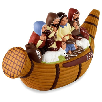 Christmas, A Reed Canoe Ceramic Nativity Scene