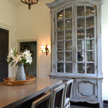 Antiquing faux finish on custom built hutch.