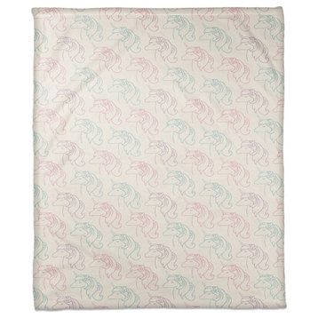 Colorful Unicorn Pattern 30x40 Coral Fleece Blanket