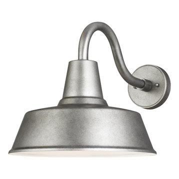 Barn Light Large 1-Light Outdoor Turtle Friendly Wall Lantern, Weathered Pewter