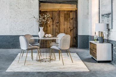 Minimalist dining room photo in New York