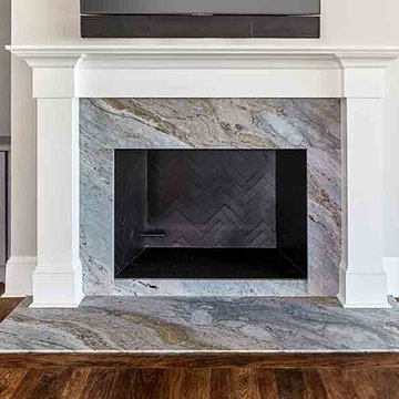 Fantasy Blue Quartzite Fireplace Surround, Hilton Head Island