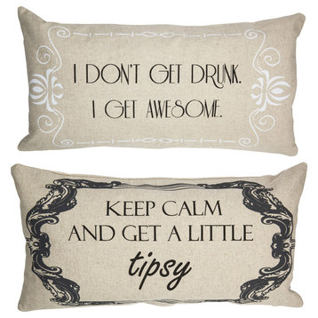 Party/Celebration/Cocktails Double Sided Message Pillow
