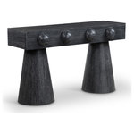 Meridian Furniture - Bracciano Oak Veneer Console Table, Black - Indulge in the allure of the Black Oak Veneer Bracciano Console Table by Meridian Furniture. Its captivating design and luxurious Black Oak Veneer elevate any space with effortless elegance. Crafted with precision and durability in mind, this stunning piece becomes the focal point of gatherings, fostering moments of connection and warmth. Embrace sophistication and style with the Bracciano Console Table, a testament to exquisite taste and timeless beauty.