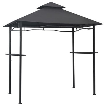 vidaXL Gazebo BBQ Canopy Tent Patio Pavilion with 2-Tier Roof Anthracite Steel