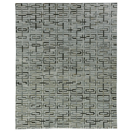 Exquisite Rugs, Natural Hide, Silver and Ivory