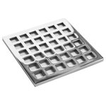 Designer Drains - Square Shower Drain Grate - Made to fit Ebbe - Geo. No. 7 - 3.75" Square Shower Drain Cover - Replacement for EBBE E4400