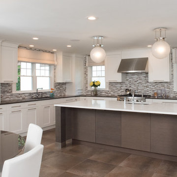 Deal NJ Contemporary Dark Grey/White Kitchen